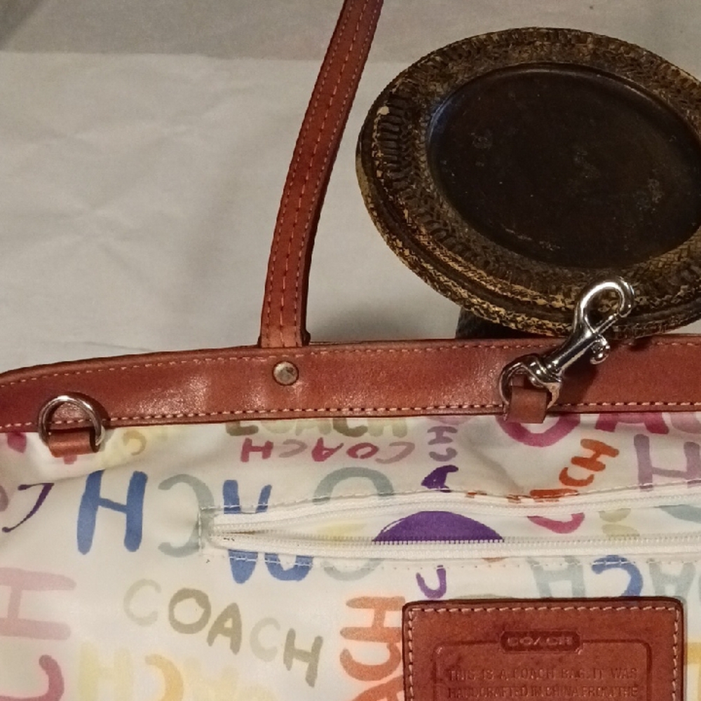 Coach Pastel Striped Tote Bag - Picture 3 of 12